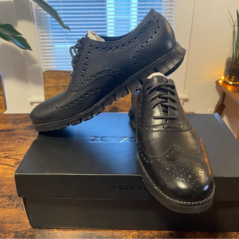 Cole Haan Black Wingtip Oxford Dress Shoes